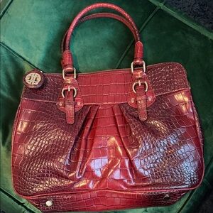 Antonio Melani Croc-Embossed Leather Laptop Tote – Burgundy – New With Tags